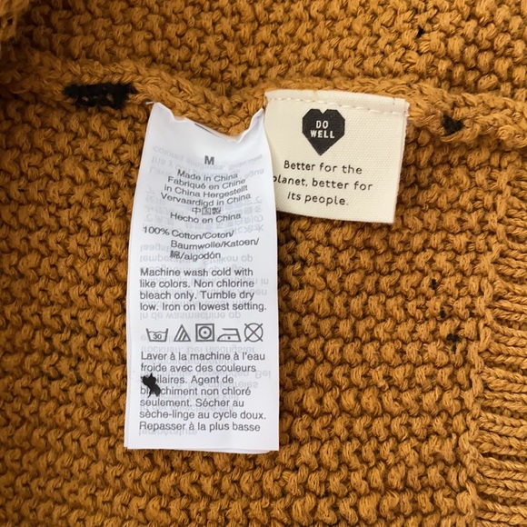Madewell Mustard Yellow Cardigan w/Black dots NWOT - Picture 12 of 12